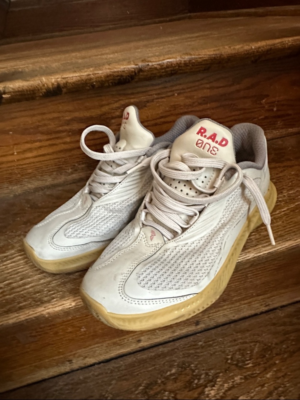 Women’s Athletic Sneakers in White with Gum Sole - R.A.D